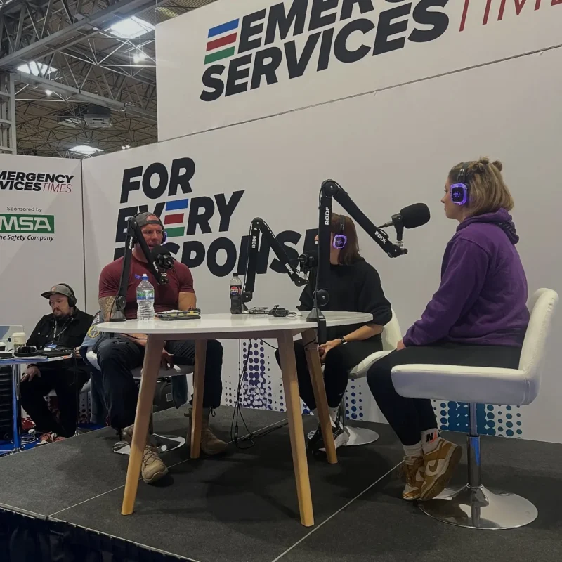 Recording a podcast at The Emergency Services Show